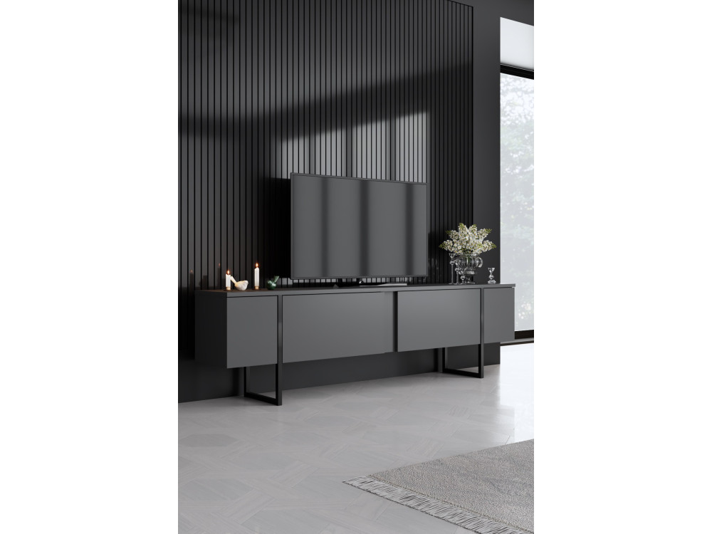 Ensemble de meubles de salon en bois "Luxe" - 160 x 35 x 80 cm - Noir