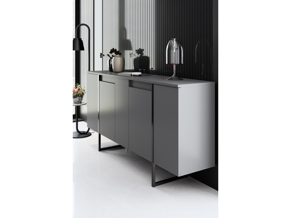 Ensemble de meubles de salon en bois "Luxe" - 160 x 35 x 80 cm - Noir