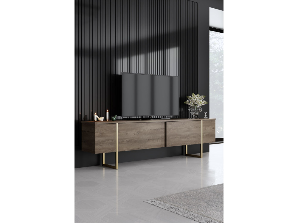 Ensemble de meubles de salon en bois "Luxe" - 160 x 35 x 80 cm - Marron