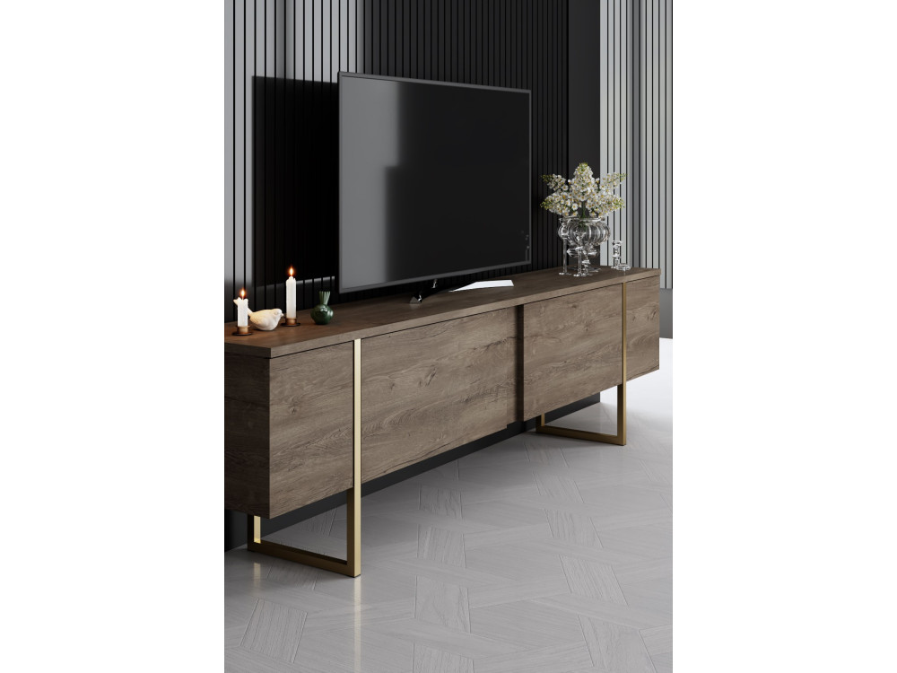 Ensemble de meubles de salon en bois "Luxe" - 160 x 35 x 80 cm - Marron