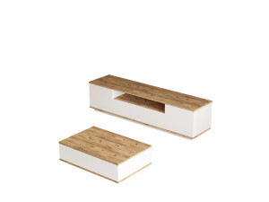Ensemble de meubles de salon en bois "FR17" - 180 x 44 x 44 cm - Blanc