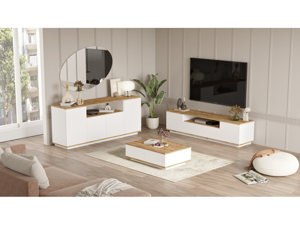 Ensemble de meubles de salon en bois "FR18" - 180 x 44 x 44 cm - Blanc