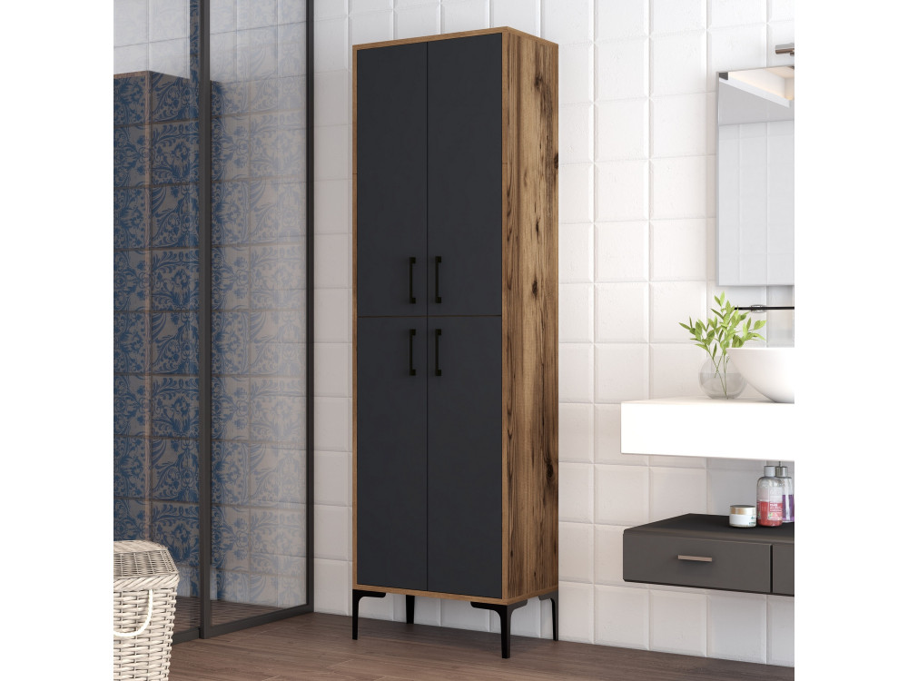 Meuble multi-usages en bois "Berlin A" - 60 x 35 x 200 cm - NoyerAnthracite
