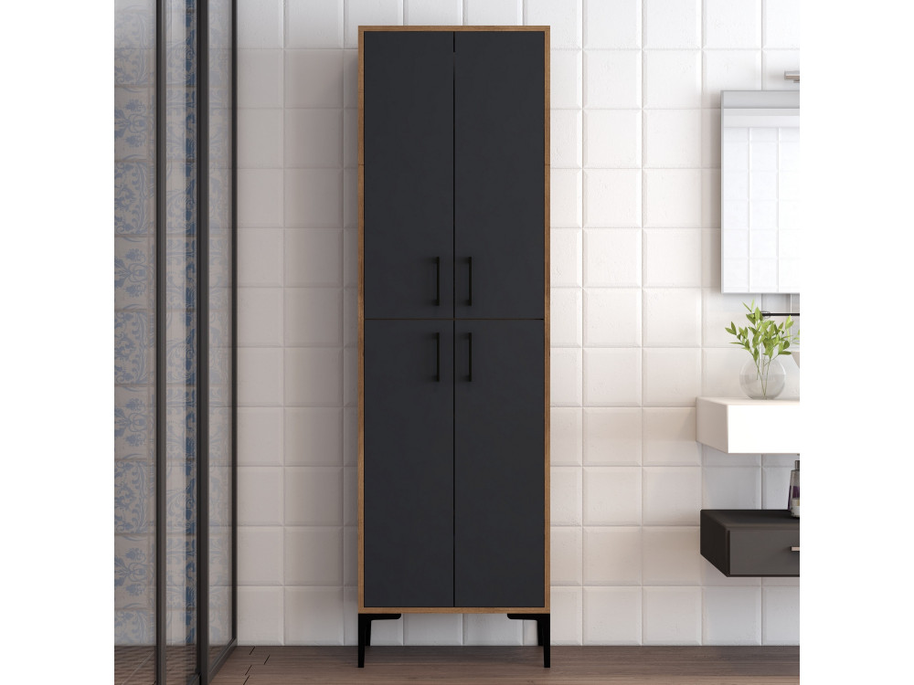 Meuble multi-usages en bois "Berlin A" - 60 x 35 x 200 cm - NoyerAnthracite