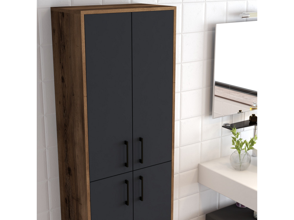 Meuble multi-usages en bois "Berlin A" - 60 x 35 x 200 cm - NoyerAnthracite