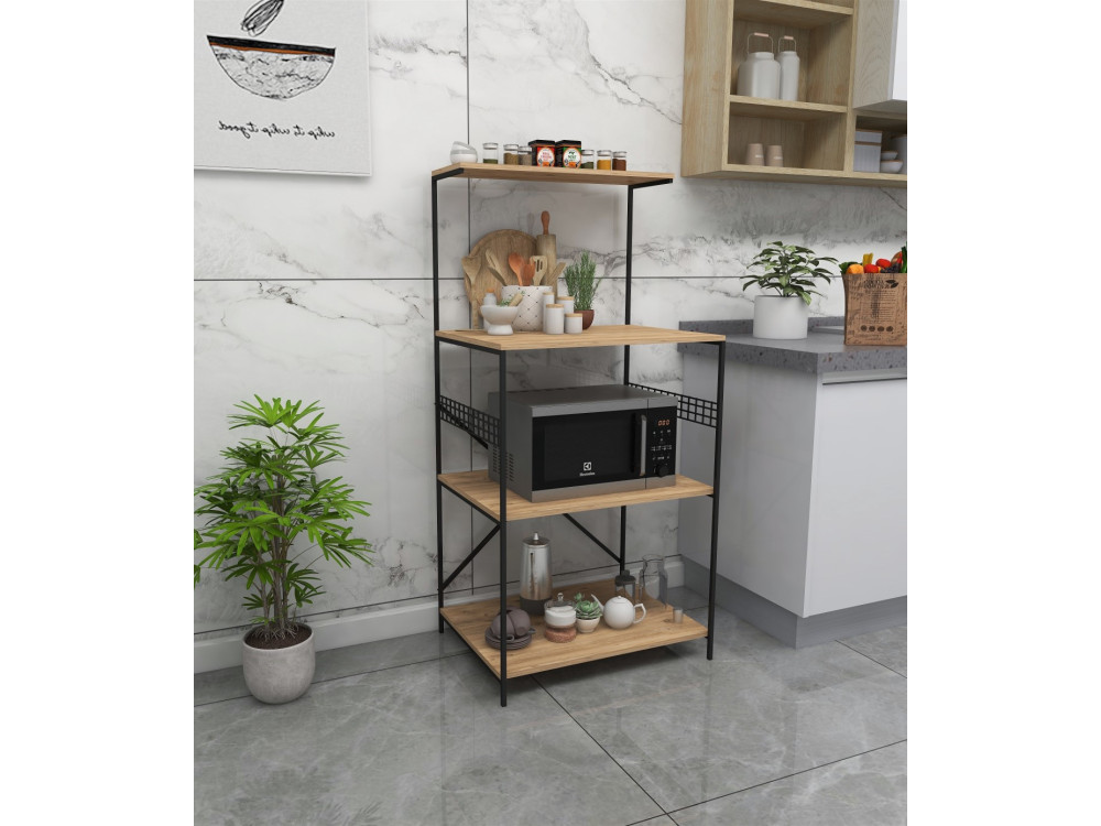 Meuble multi-usages en bois "Anemon" - 60 x 45 x 124 cm - Marron