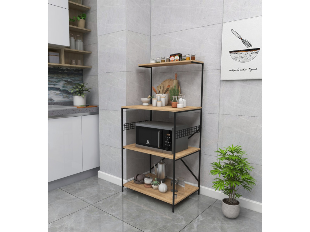 Meuble multi-usages en bois "Anemon" - 60 x 45 x 124 cm - Marron