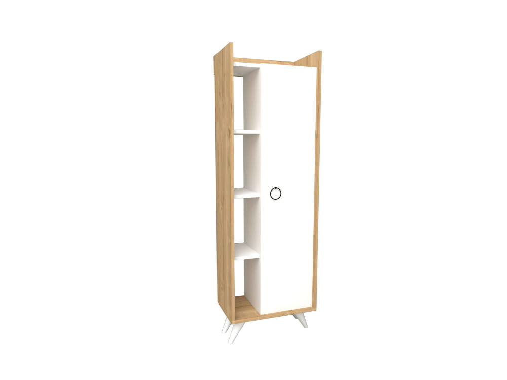 Meuble multi-usages en bois "Ilgim" - 50 x 31 x 140 cm - Blanc
