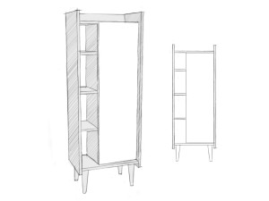 Meuble multi-usages en bois "Lagomood Ruby" - 50 x 30 x 140 cm - Blanc