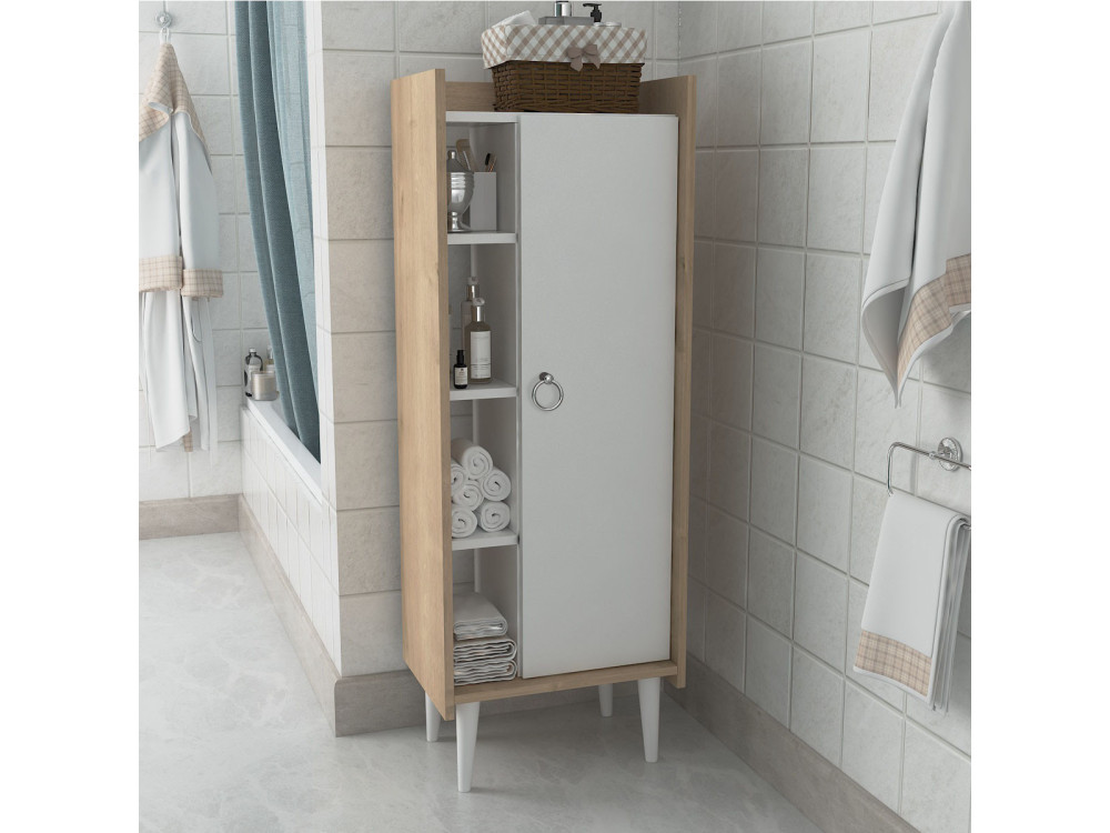 Meuble multi-usages en bois "Lagomood Ruby" - 50 x 30 x 140 cm - Blanc