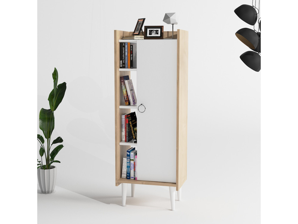 Meuble multi-usages en bois "Lagomood Ruby" - 50 x 30 x 140 cm - Blanc