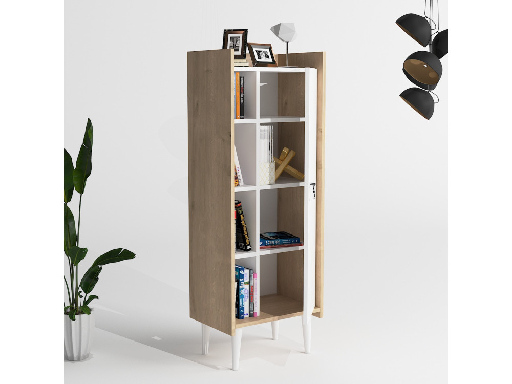 Meuble multi-usages en bois "Lagomood Ruby" - 50 x 30 x 140 cm - Blanc