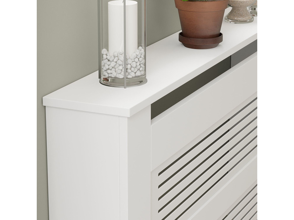 Armoire de radiateur en bois "Termora" 112 x 19 x 82 cm - Blanc