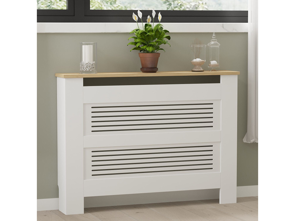 Armoire de radiateur en bois "Termora" 112 x 19 x 82 cm - Chêne saphir