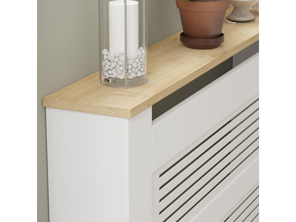 Armoire de radiateur en bois "Termora" 112 x 19 x 82 cm - Chêne saphir