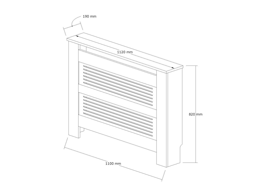 Armoire de radiateur en bois "Termora" 112 x 19 x 82 cm - Chêne saphir