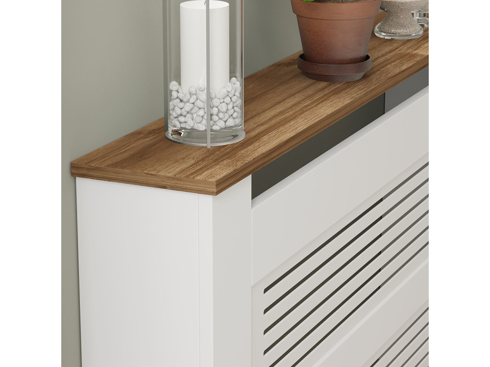 Armoire de radiateur en bois "Termora" 112 x 19 x 82 cm - Noyer