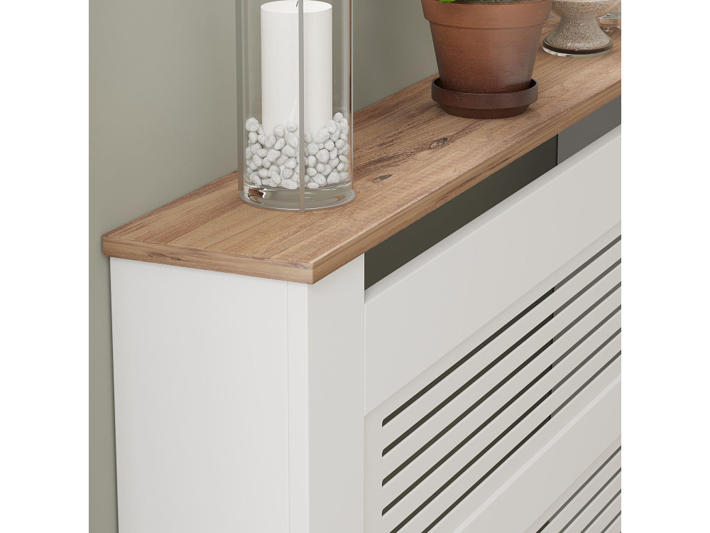 Armoire de radiateur en bois "Termora" 112 x 19 x 82 cm - Pin atlantique
