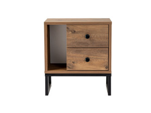 Table de chevet en bois "Glimmer" - 45 x 29 x 50 cm - Pin atlantiqueNoir