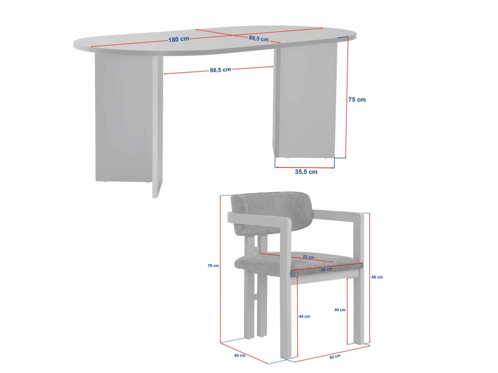 Ensemble Table et Chaises (5 Pièces) en bois "Meridia 4" - 180 x 90 x 75 cm - Marron