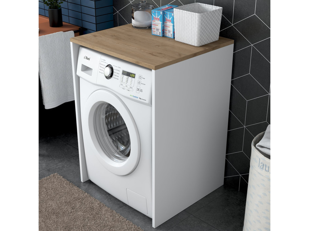 Meuble pour machine à laver en bois "Dido" - 65 x 60 x 91 cm - Blanc