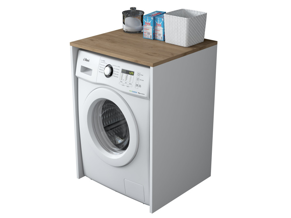 Meuble pour machine à laver en bois "Dido" - 65 x 60 x 91 cm - Blanc