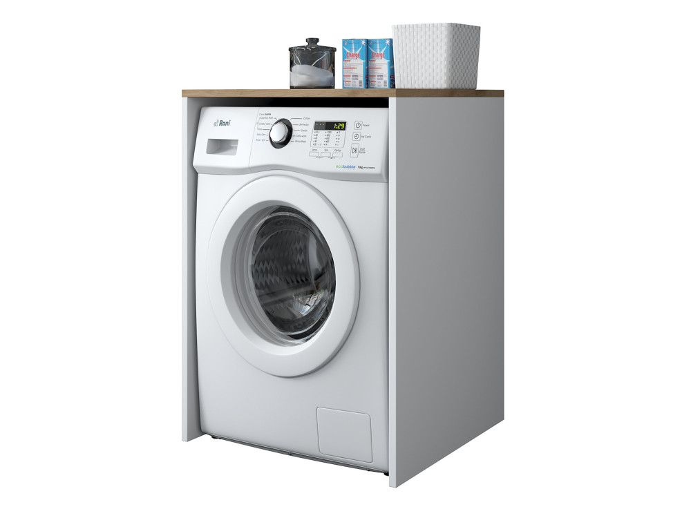 Meuble pour machine à laver en bois "Dido" - 65 x 60 x 91 cm - Blanc