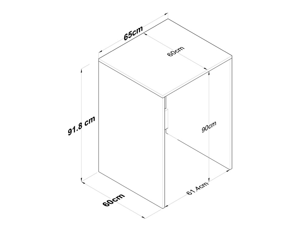 Meuble pour machine à laver en bois "Dido" - 65 x 60 x 91 cm - Blanc