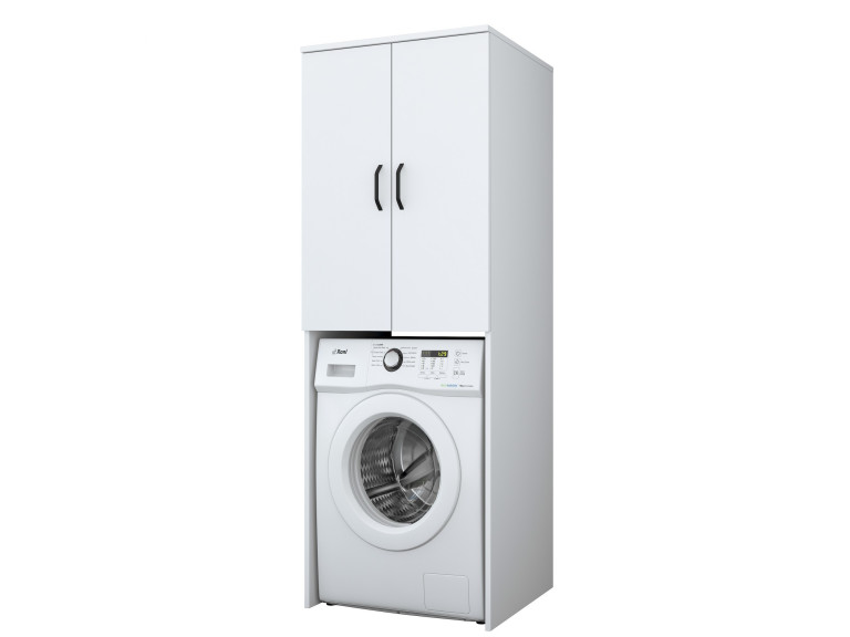 Meuble pour machine à laver en bois "Losal" - 65 x 62 x 181 cm - Blanc