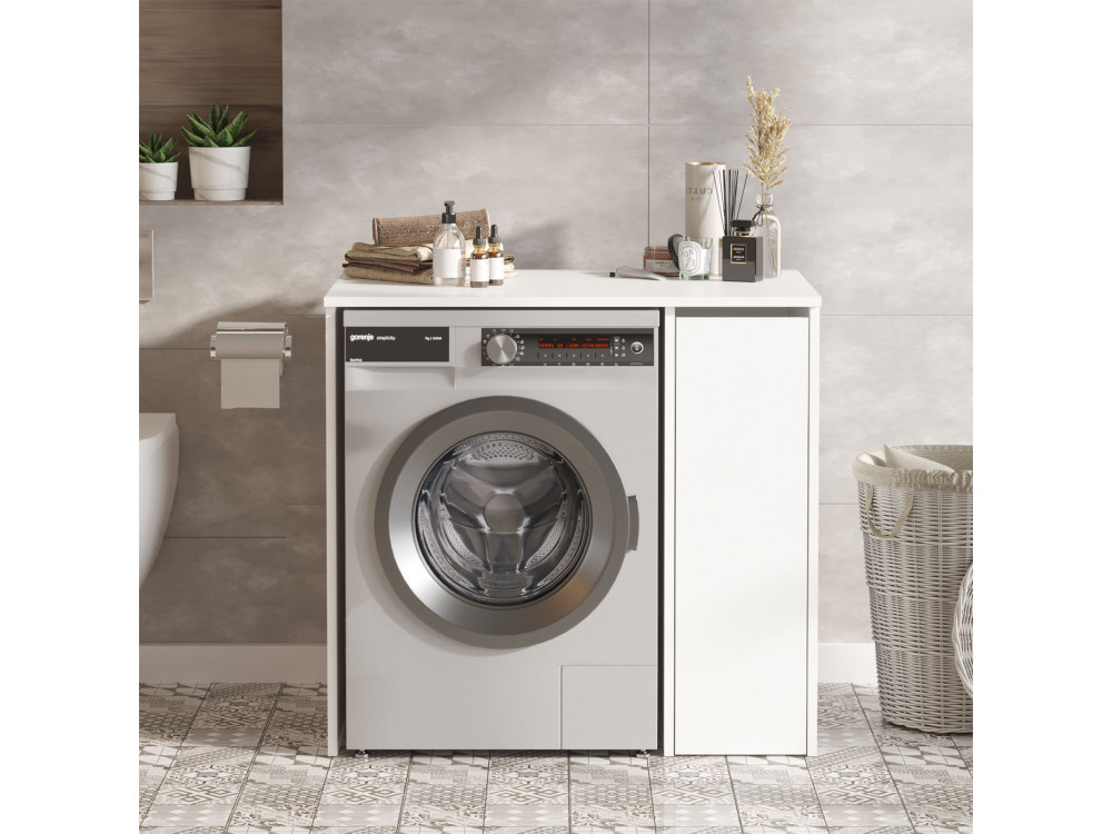 Meuble pour machine à laver en bois "Tera" - 93 x 60 x 88 cm - Blanc