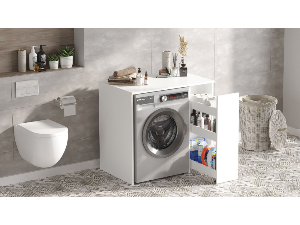 Meuble pour machine à laver en bois "Tera" - 93 x 60 x 88 cm - Blanc