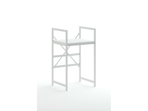 Meuble pour machine à laver en métal "Junior" - 70 x 60 x 116 cm - Blanc