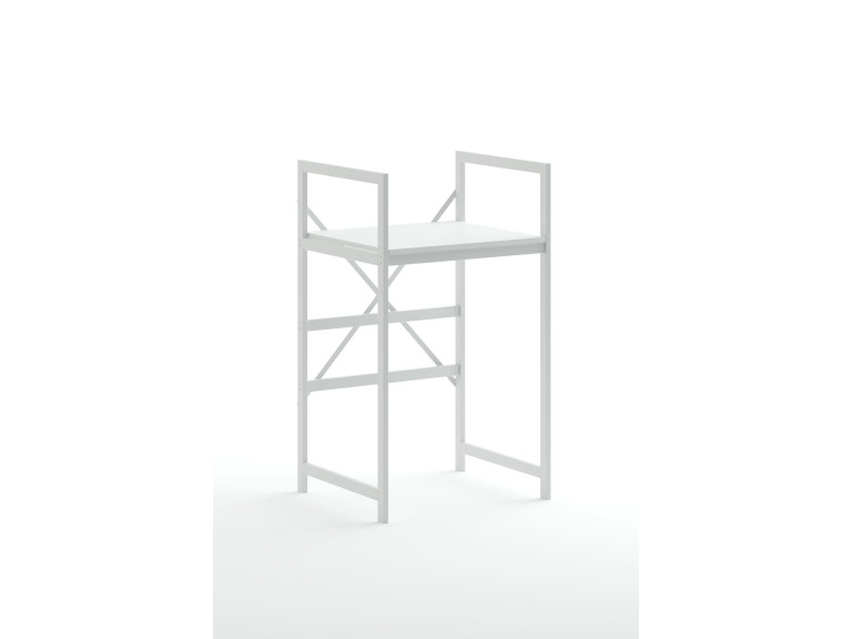 Meuble pour machine à laver en métal "Junior" - 70 x 60 x 116 cm - Blanc