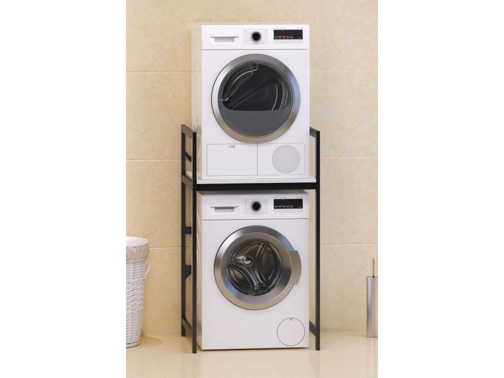 Meuble pour machine à laver en métal "Junior" - 70 x 60 x 116 cm - Blanc