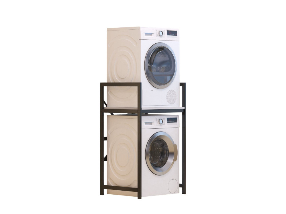 Meuble pour machine à laver en métal "Junior" - 70 x 60 x 116 cm - Blanc