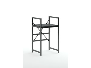 Meuble pour machine à laver en métal "Junior" - 70 x 60 x 116 cm - Noir