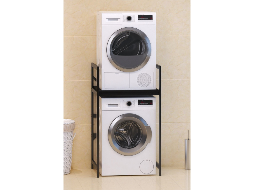 Meuble pour machine à laver en métal "Junior" - 70 x 60 x 116 cm - Noir