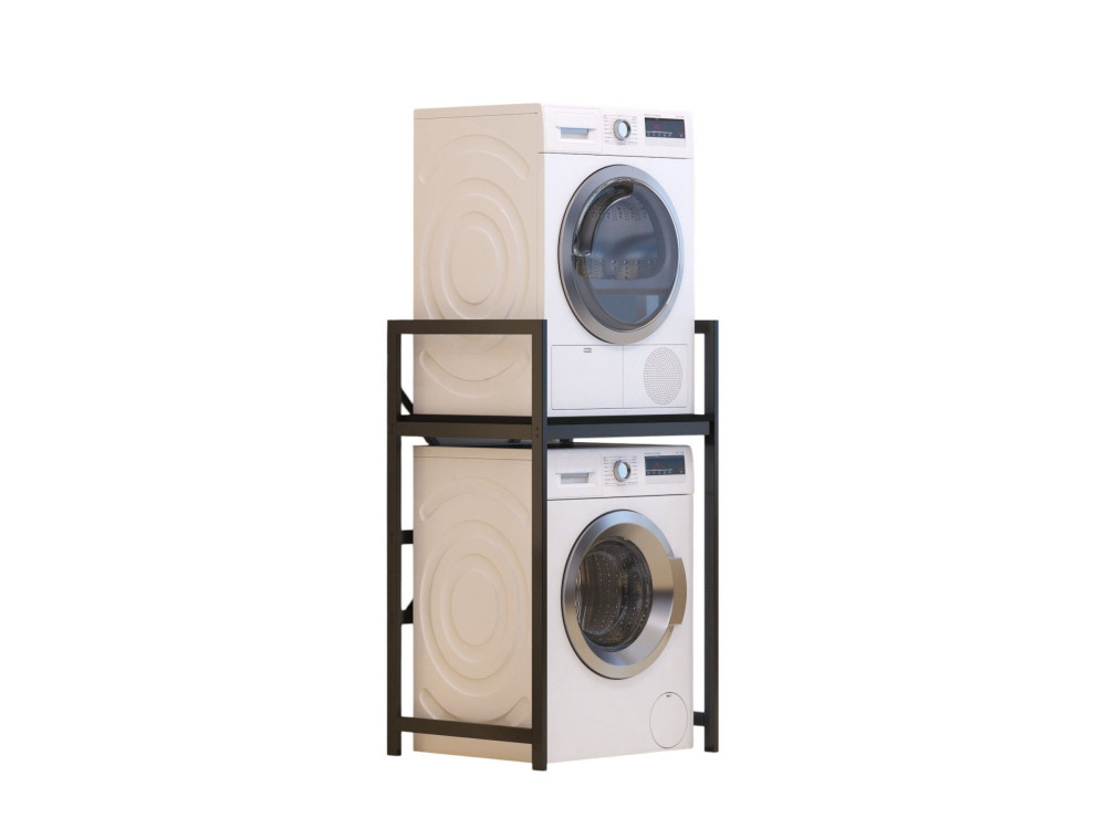Meuble pour machine à laver en métal "Junior" - 70 x 60 x 116 cm - Noir