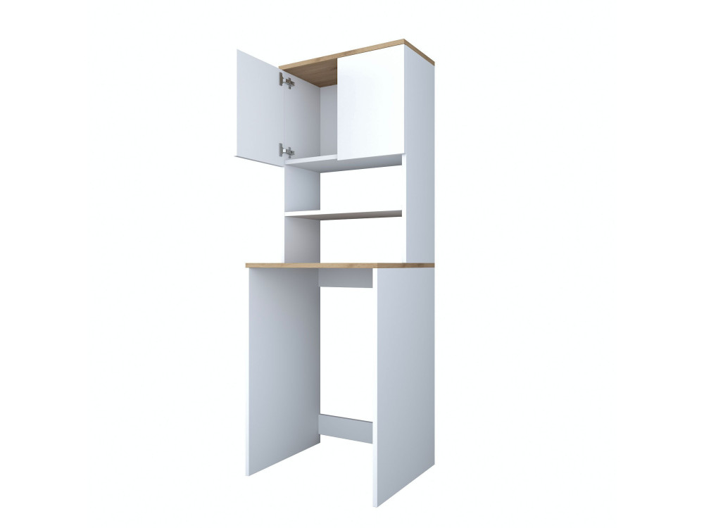 Meuble pour machine à laver en bois "Kado" - 65 x 60 x 183 cm - Blanc