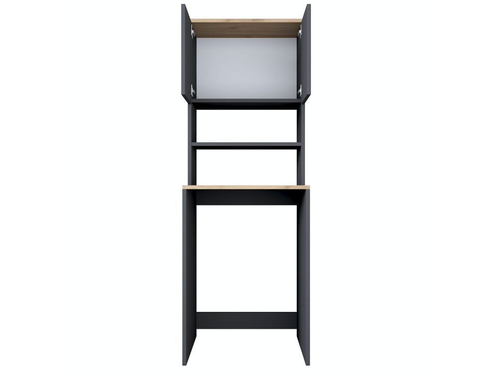 Meuble pour machine à laver en bois "Kado" - 65 x 60 x 183 cm - Gris anthracite