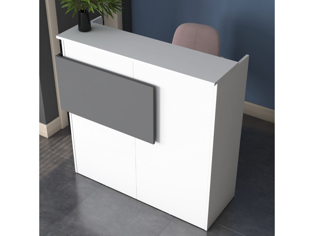 Table de réception en bois "Mona" - 110 x 40 x 110 cm - Blanc