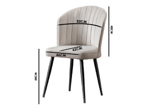 Ensemble de chaises (4 pièces) en bois "Rubi" - 52 x 42 x 85 cm - Crème