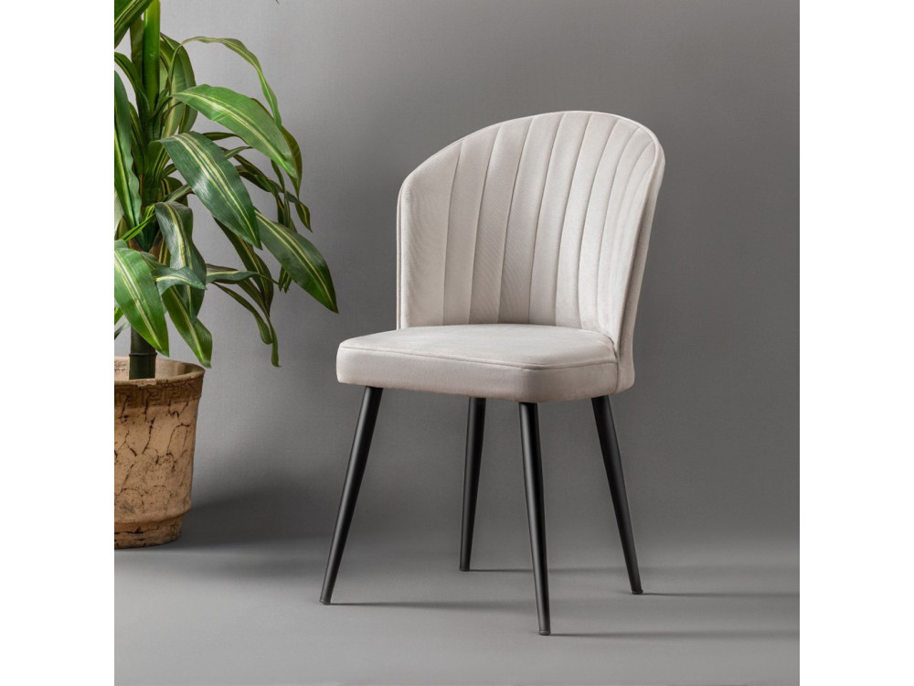 Ensemble de chaises (4 pièces) en bois "Rubi" - 52 x 42 x 85 cm - Crème