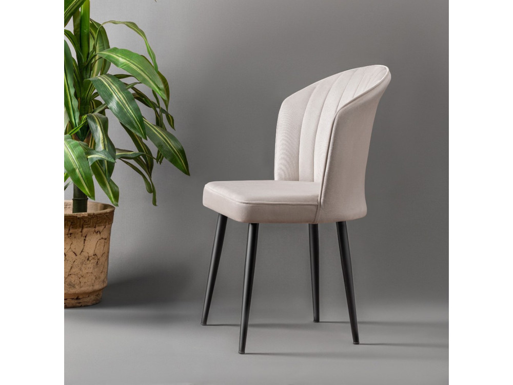 Ensemble de chaises (4 pièces) en bois "Rubi" - 52 x 42 x 85 cm - Crème