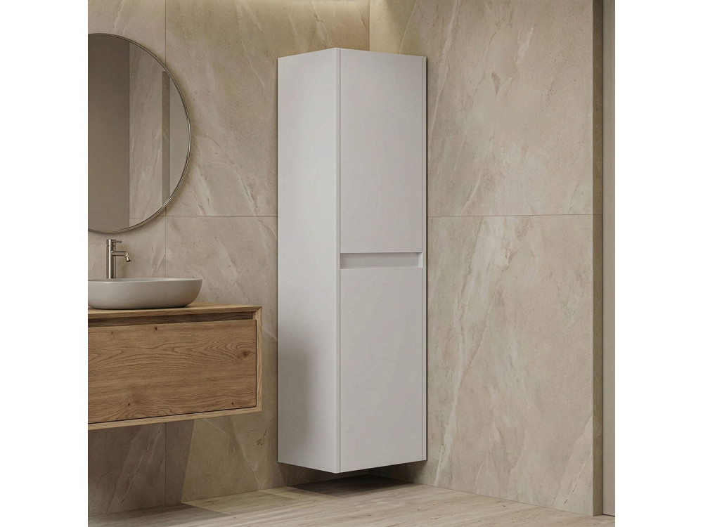 Armoire de Salle de Bain "Side 40" - 40 x 27 x 138 cm - Matte White