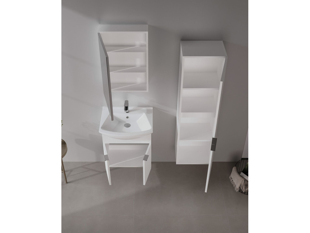 Armoire de Salle de Bain "Purus 40" - 40 x 32 x 138 cm - White