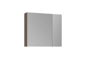 Meuble Salle de Bain avec Miroir "Side 80" - 79 x 16 x 66 cm - Dark Walnut