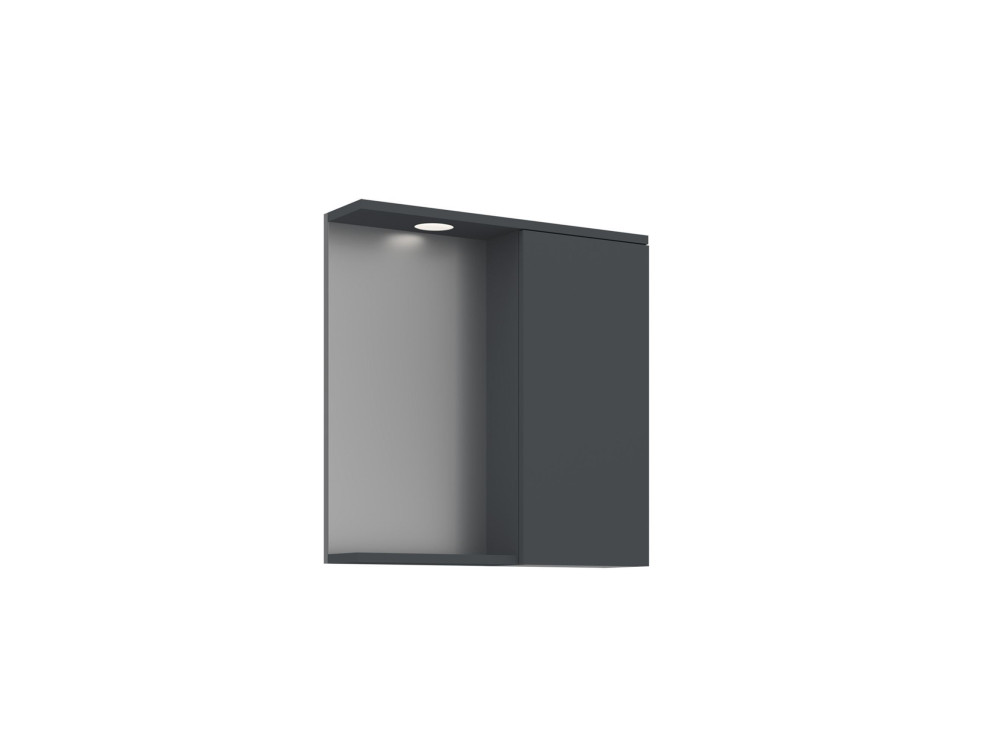 Meuble Salle de Bain avec Miroir "Purus 65" - 63 x 18 x 68 cm - Matte Anthracite