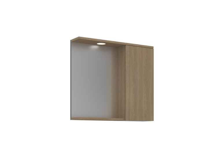 Meuble Salle de Bain avec Miroir "Purus 80" - 75 x 18 x 68 cm - Sonomo Oak