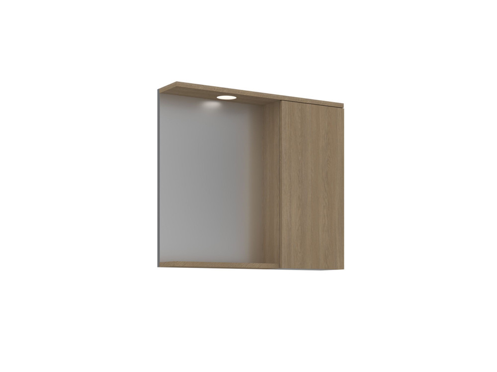 Meuble Salle de Bain avec Miroir "Purus 80" - 75 x 18 x 68 cm - Sonomo Oak